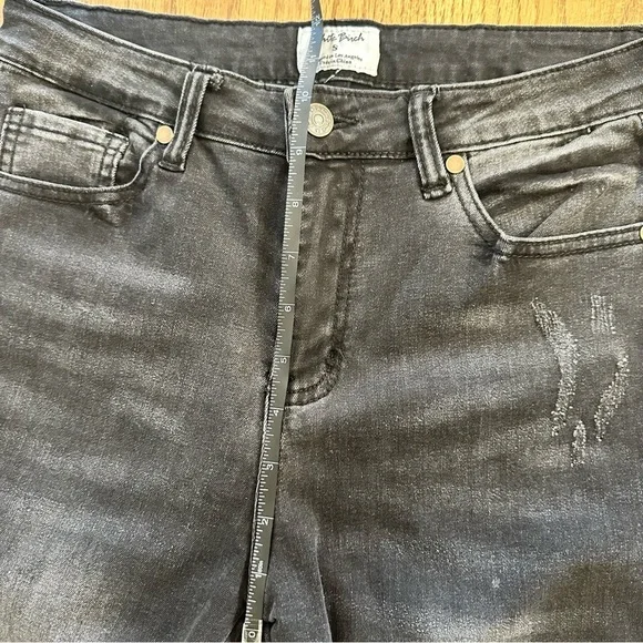 White Birch Distressed Skinny Jeans Raw Hem Black Gray Size Small - Picture 3 of 11